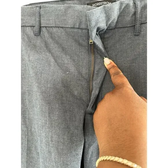 Nordstrom Men's Basic Blue Gray Tech Smart Slim Fit Dress Pants Size 40 x 32 - Picture 6 of 12